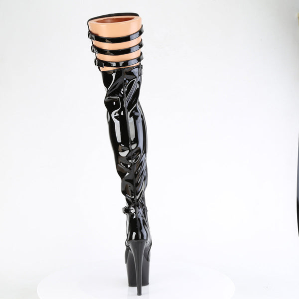 ADORE-3055 Plateau Overknee Stiefel Schwarz Lack von Pleaser – Ansicht 4