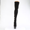 ADORE-3063 Plateau Overknee Stiefel Schwarz Velour von Pleaser – Ansicht 2