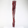 ADORE-3063 Plateau Overknee Stiefel Dunkel Rot Lack von Pleaser – Ansicht 4