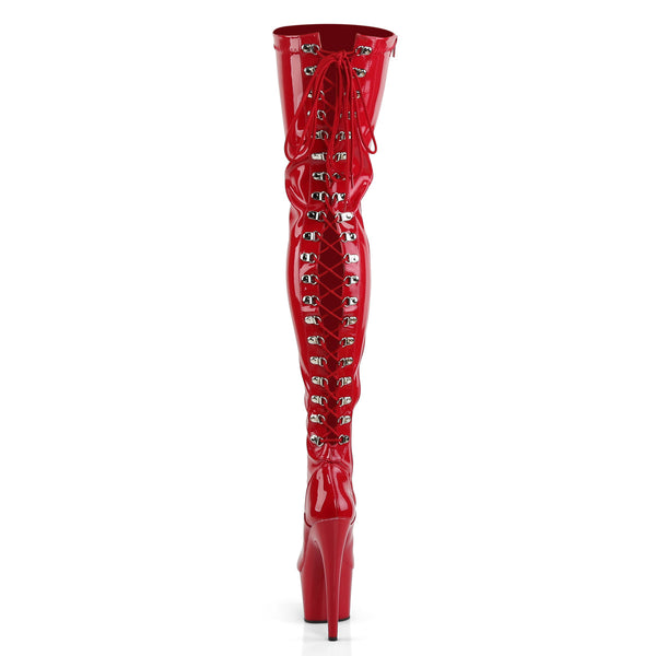 ADORE-3063 Overknee Plateauschuhe Rot von Pleaser – Ansicht 4