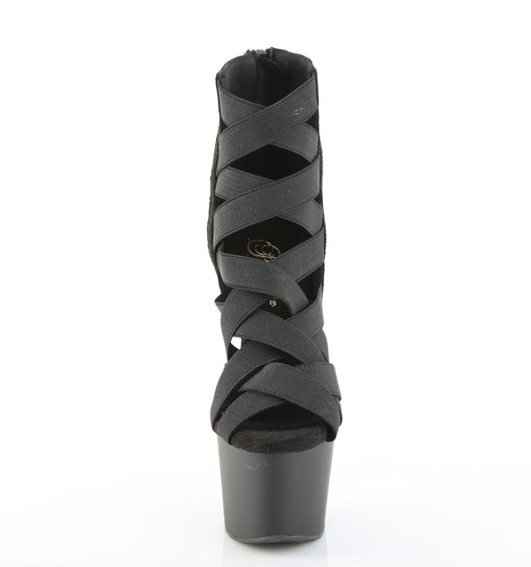 ADORE-700-24 Plateau Sandaletten Schwarz Stretch von Pleaser – Ansicht 2