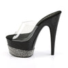 ADORE-701-3 Plateau Pantoletten Transparent/Schwarz Strass von Pleaser – Ansicht 3
