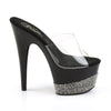ADORE-701-3 Plateau Pantoletten Transparent/Schwarz Strass von Pleaser – Ansicht 5