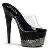 ADORE-701-3 Plateau Pantoletten Transparent/Schwarz Strass von Pleaser