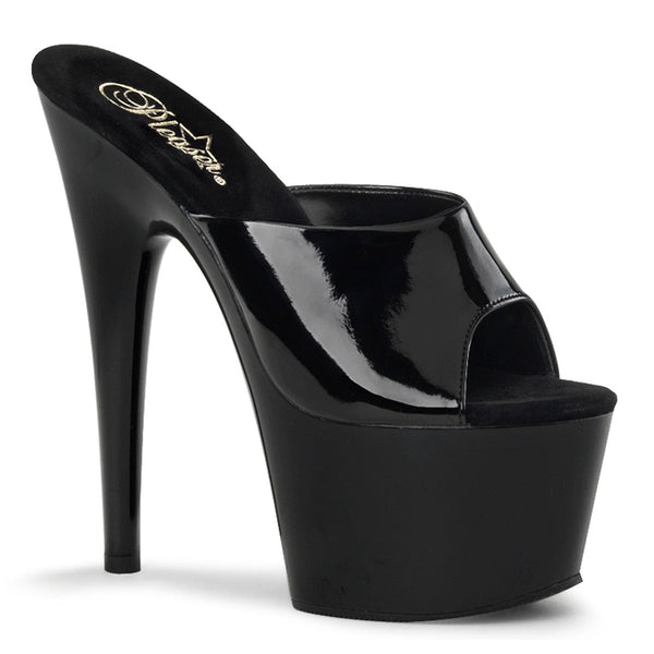 ADORE-701 Plateau Pantoletten Schwarz Lack von Pleaser