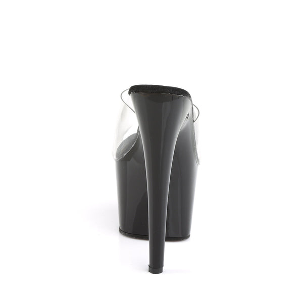 ADORE-701 Plateau Pantoletten Transparent/Schwarz von Pleaser – Ansicht 4
