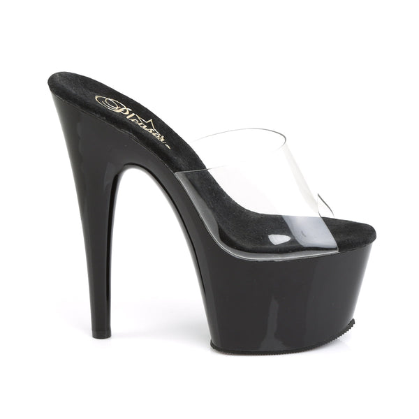 ADORE-701 Plateau Pantoletten Transparent/Schwarz von Pleaser – Ansicht 5