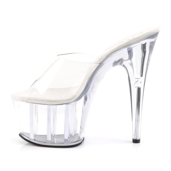ADORE-701 Plateau Pantoletten Transparent von Pleaser – Ansicht 3