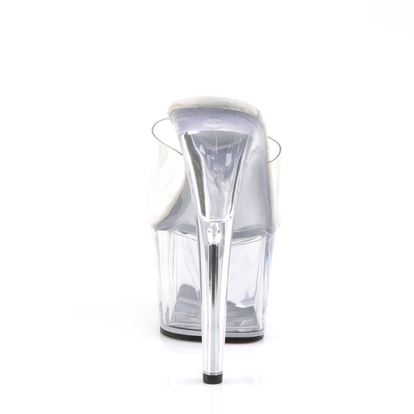 ADORE-701 Plateau Pantoletten Transparent von Pleaser – Ansicht 4