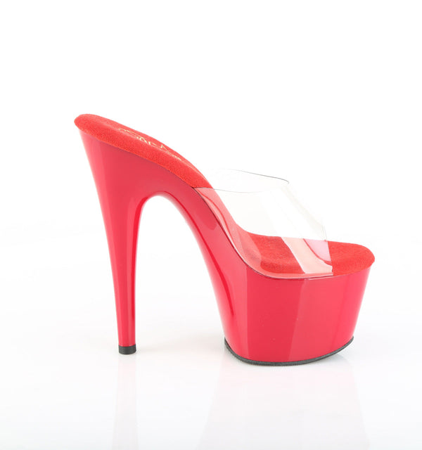 ADORE-701 Plateau Pantoletten Rot Lack von Pleaser – Ansicht 5