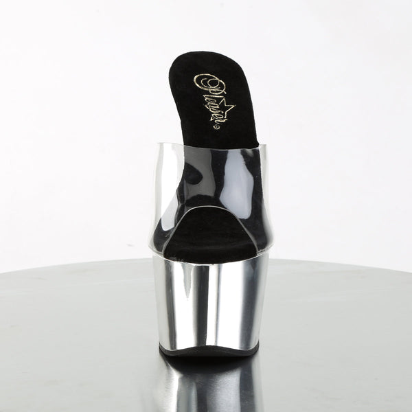 ADORE-701 Plateau Pantoletten Silber von Pleaser – Ansicht 2