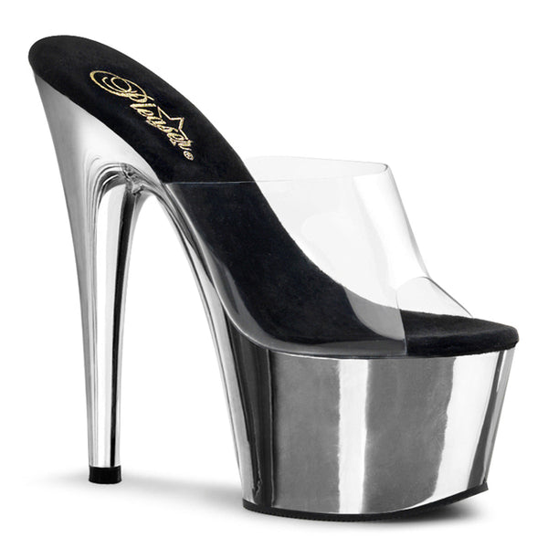 ADORE-701 Plateau Pantoletten Silber von Pleaser