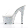 ADORE-701LG Plateau Pantoletten Silber von Pleaser – Ansicht 3