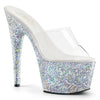 ADORE-701LG Plateau Pantoletten Silber von Pleaser