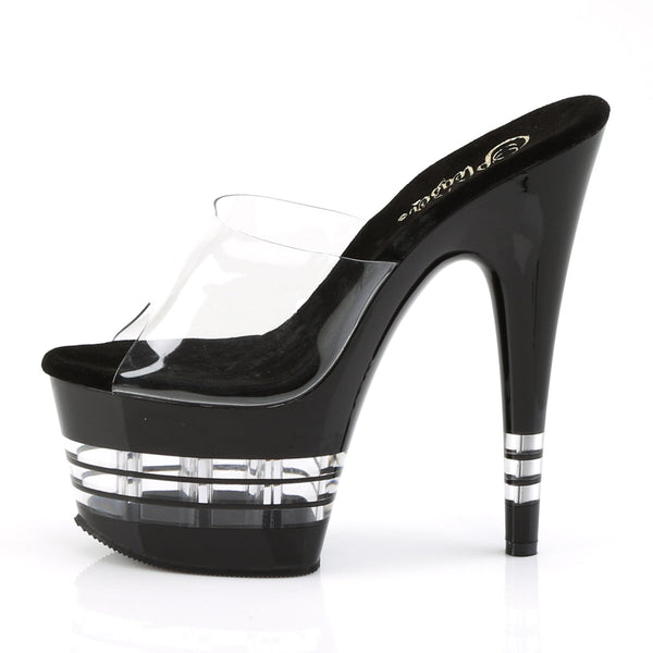 ADORE-701LN Plateau Pantoletten Transparent/Schwarz von Pleaser – Ansicht 3