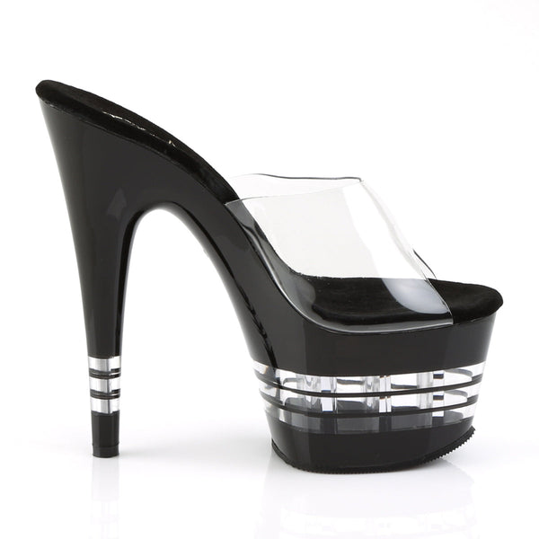 ADORE-701LN Plateau Pantoletten Transparent/Schwarz von Pleaser – Ansicht 5