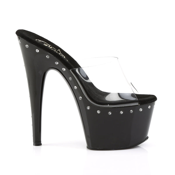 ADORE-701LS Plateau Pantoletten - Schwarz von Pleaser – Ansicht 5