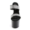 ADORE-702-2 Plateau Pantoletten von Lack Schwarz | Pleaser – Ansicht 2