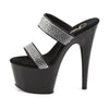 ADORE-702-2 Plateau Pantoletten von Lack Schwarz | Pleaser – Ansicht 3