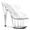 ADORE-702 Plateau Pantoletten transparent von Pleaser