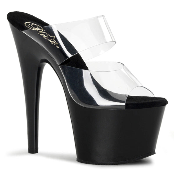 ADORE-702 Plateau Pantoletten - Transparent von Pleaser