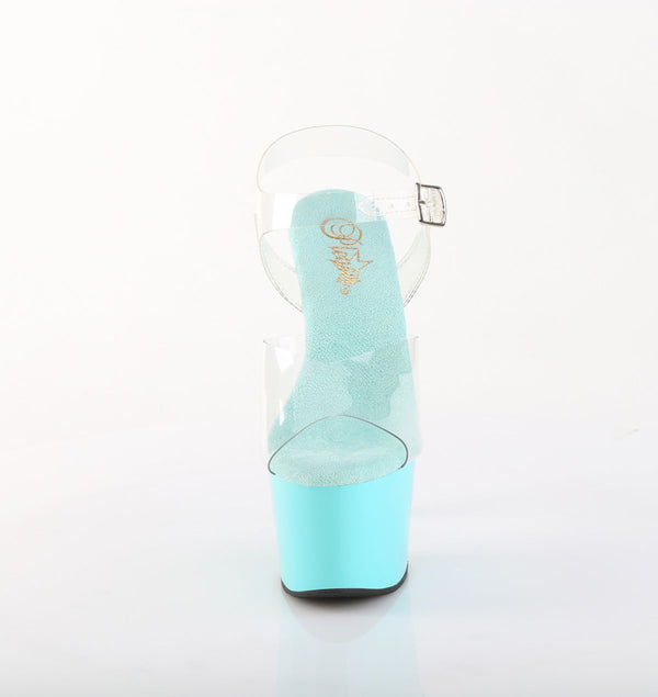 ADORE-708 Plateau Sandaletten Blau Türkis von Pleaser – Ansicht 2