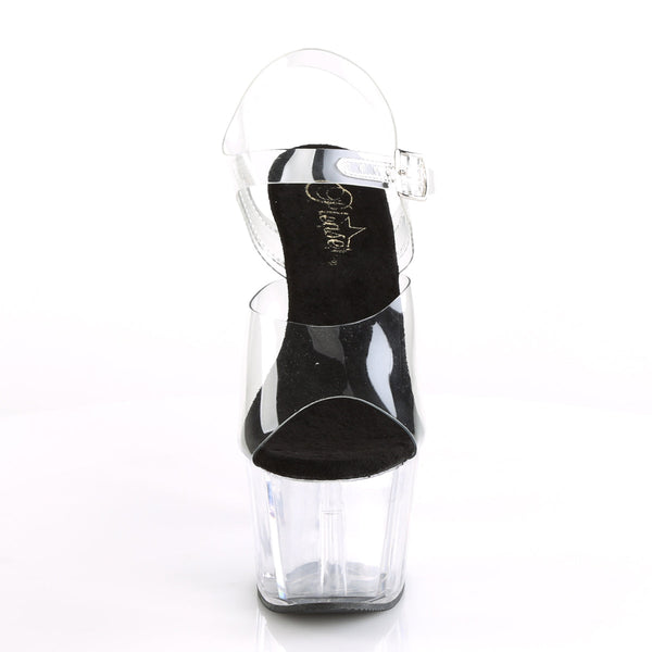 ADORE-708 Plateau Sandaletten Schwarz/Transparent von Pleaser – Ansicht 2