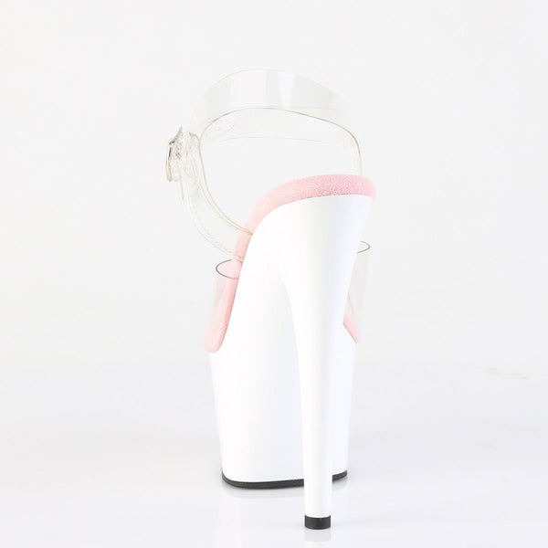 ADORE-708 Plateau Sandaletten Weiß Rosa von Pleaser – Ansicht 4