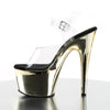 ADORE-708 Plateau Sandaletten Transparent/Gold von Pleaser – Ansicht 3