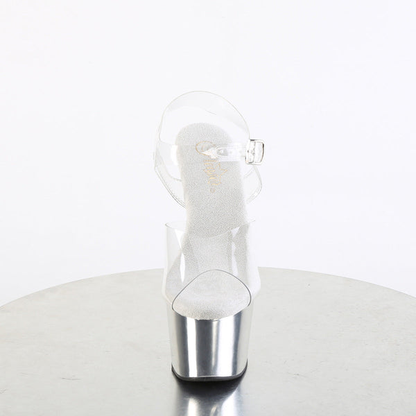 ADORE-708 Sandalette Plateauschuhe Silber von Pleaser – Ansicht 2