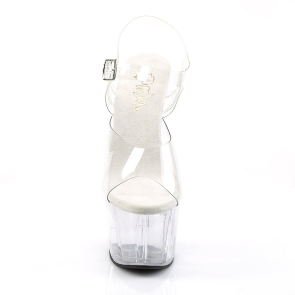 ADORE-708 Plateau Sandaletten Transparent von Pleaser – Ansicht 2
