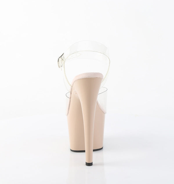 ADORE-708 Plateau Sandaletten Beige Lack von Pleaser – Ansicht 4