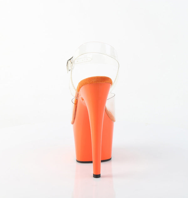 ADORE-708 Plateau Sandaletten Orange Lack von Pleaser – Ansicht 4
