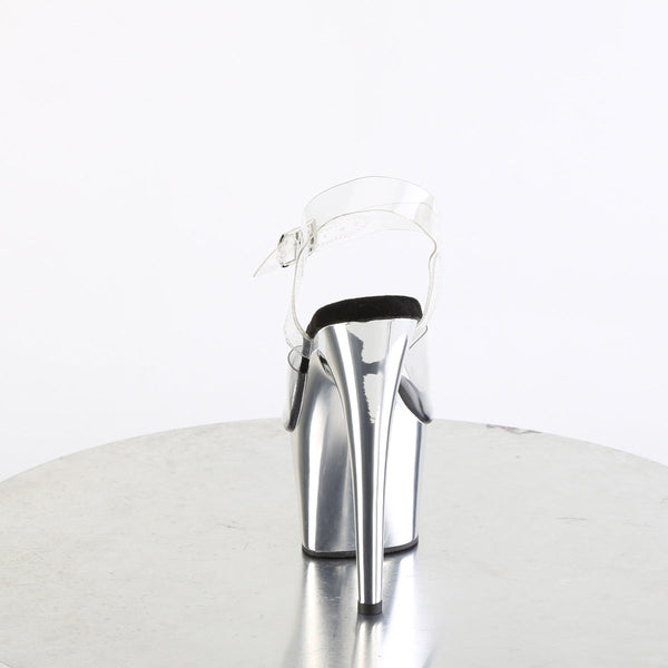 ADORE-708 Plateau Sandaletten Silber von Pleaser – Ansicht 4