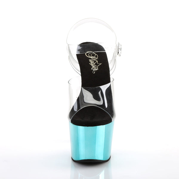 ADORE-708 Sandalette Plateauschuhe Türkis von Pleaser – Ansicht 2