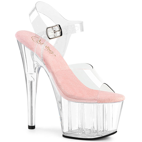 ADORE-708 Plateau Sandaletten Transparent Rosa von Pleaser