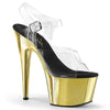 ADORE-708 Plateau Sandaletten Transparent/Gold von Pleaser