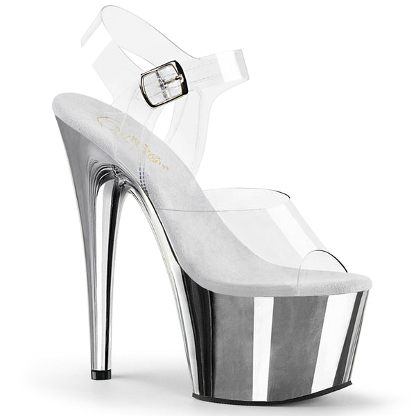ADORE-708 Sandalette Plateauschuhe Silber von Pleaser