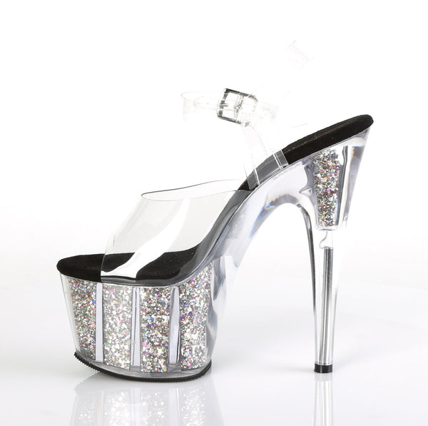 ADORE-708CG Plateau Sandaletten Silber von Pleaser – Ansicht 3