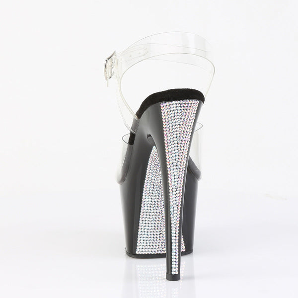 ADORE-708CRS-2 Plateau Sandaletten Schwarz Strasssteine von Pleaser – Ansicht 4