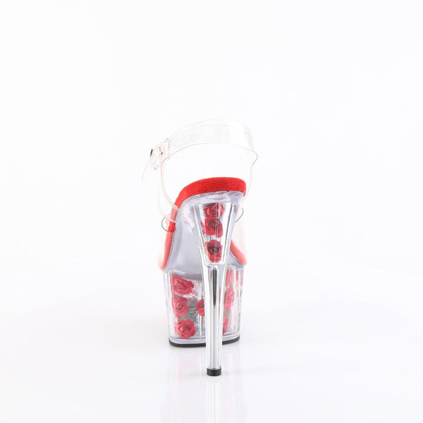 ADORE-708FL Plateau Sandaletten Rot Rosen von Pleaser – Ansicht 4