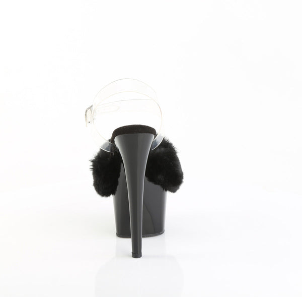 ADORE-708FUR Sandalette Plateauschuhe Schwarz von Pleaser – Ansicht 4