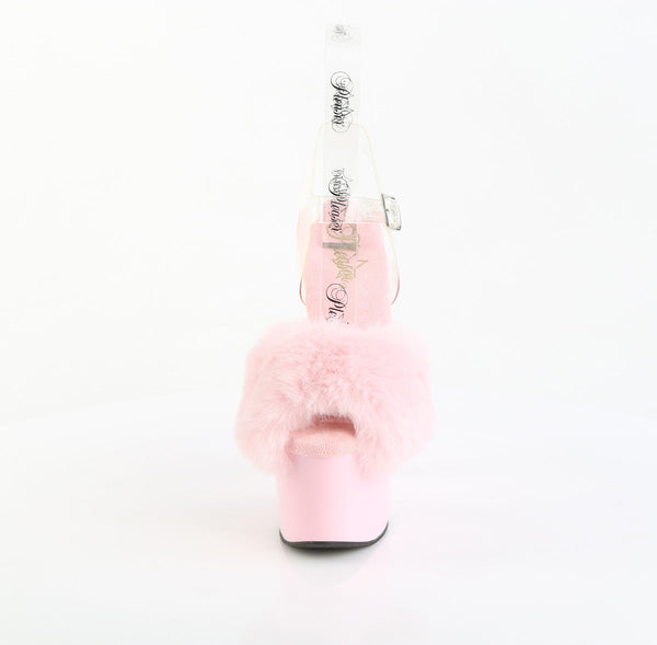 ADORE-708FUR Sandalette Plateauschue Rosa von Pleaser – Ansicht 2