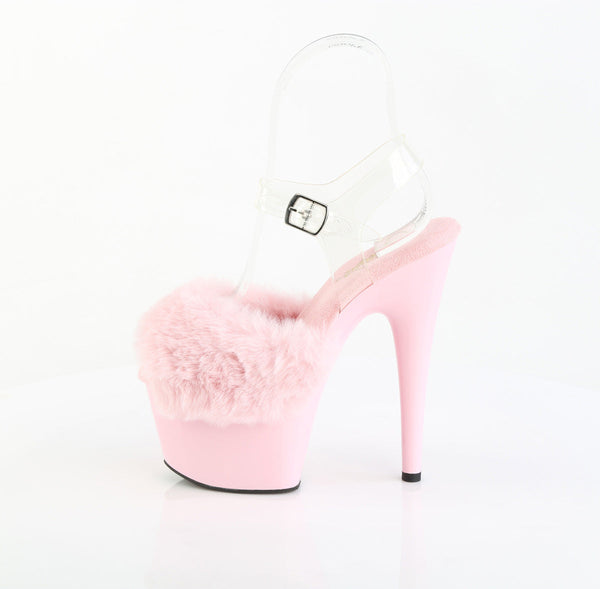 ADORE-708FUR Sandalette Plateauschue Rosa von Pleaser – Ansicht 3