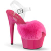 ADORE-708FUR Sandalette Plateauschuhe Pink von Pleaser