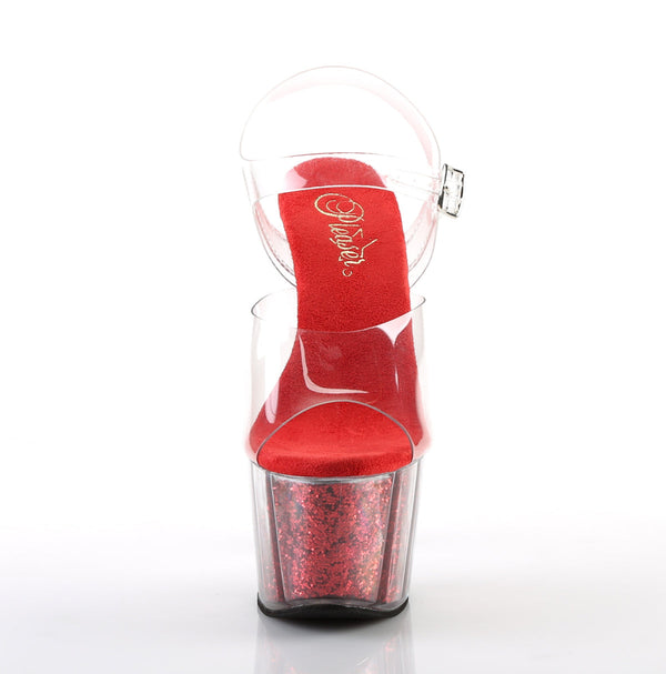 ADORE-708G Plateau Sandaletten - Rot von Pleaser – Ansicht 2