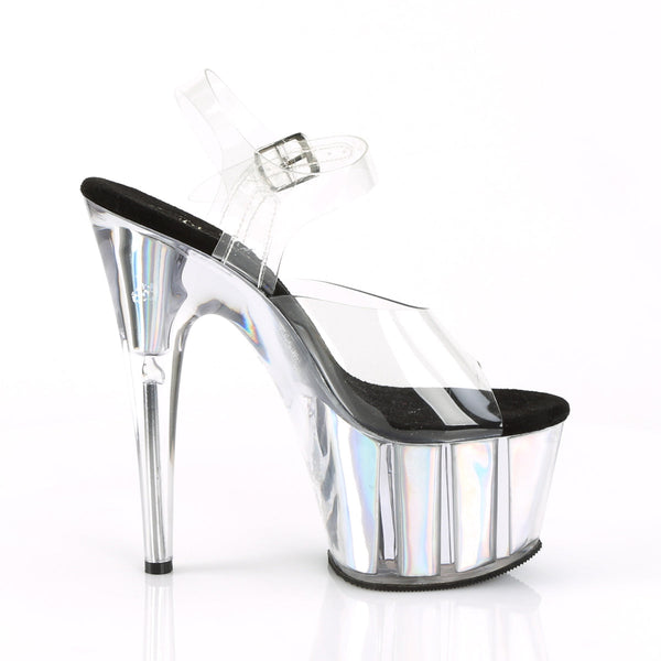 ADORE-708HGI Plateau Sandaletten Silber von Pleaser – Ansicht 5