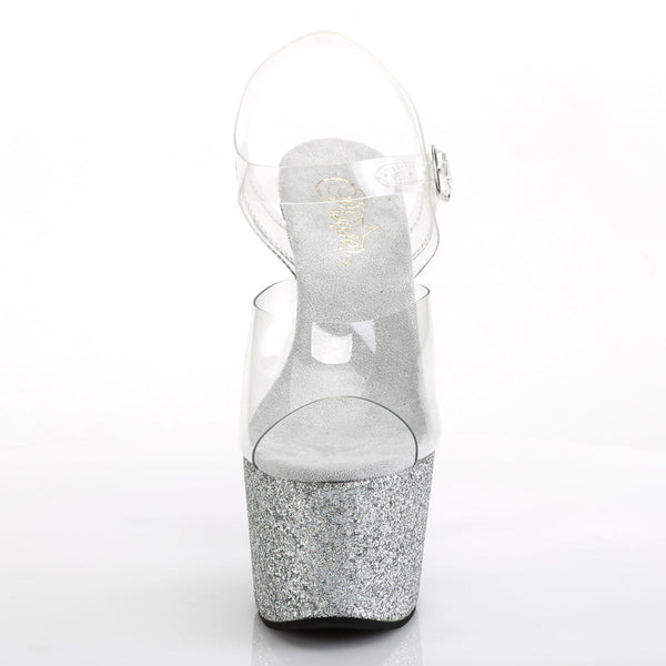 ADORE-708HMG Plateau Sandaletten Silber von Pleaser – Ansicht 2