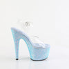 ADORE-708LG Plateau Sandaletten Baby Blau Glitzer von Pleaser – Ansicht 5