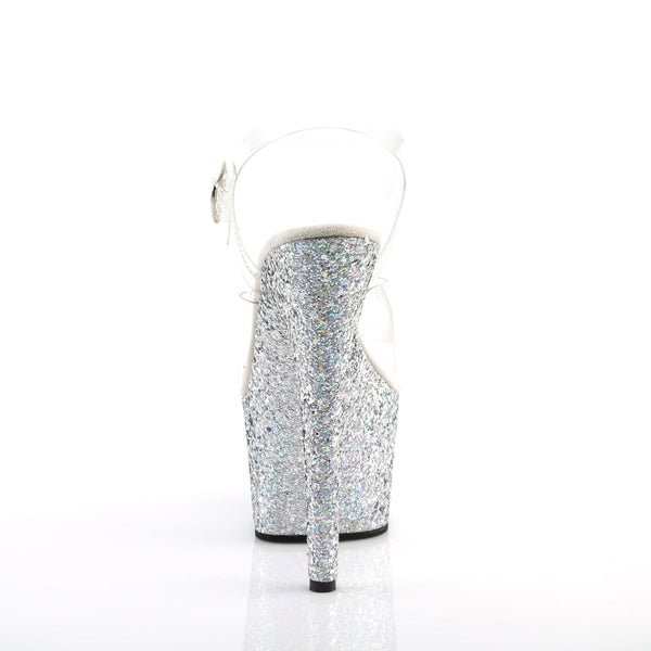 ADORE-708LG Plateau Sandaletten Silber von Pleaser – Ansicht 4